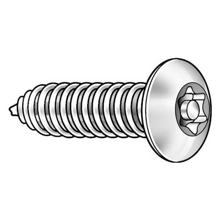 Tamper Resistant Screw, 1/2 in, Black Oxide Finish, Steel, Button Head Torx Drive, 25 PK MPN:81302