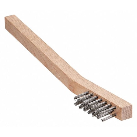 Brush, Welders Scratch, Wood Handle, SS, 6-1/4 in L Handle, 1-1/2 in L Brush, Hardwood MPN:00025