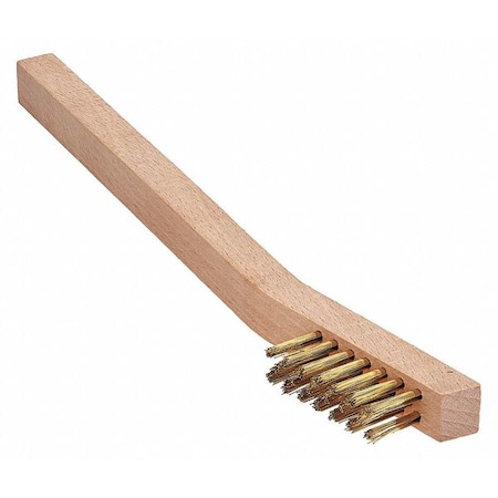 Brush, Welders Scratch, Wood Handle, Brass, 6-1/4 in L Handle, 1-1/2 in L Brush, Hardwood MPN:00026