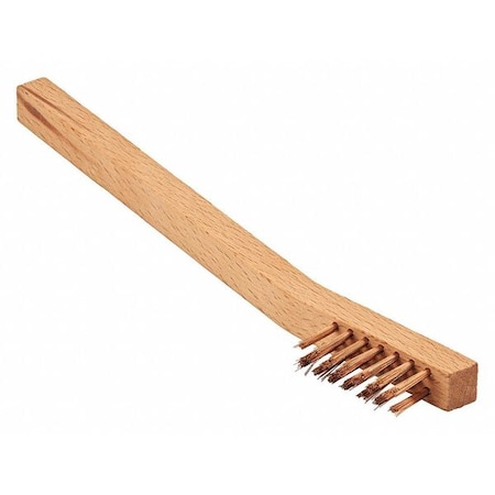 Brush, Welders Scratch, Wood Handle, Bronze, 6-1/4 in L Handle, 1-1/2 in L Brush, Hardwood MPN:00027