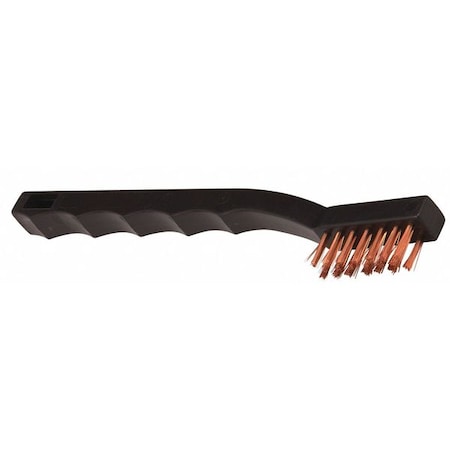 Brush, Scratch, Plastic Handle, Bronze, 5-3/4 in L Handle, 1-1/2 in L Brush, Plastic MPN:00032