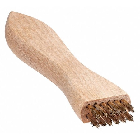 Brush, Upright Scratch, Wood Handle, Brass, 3-7/8 in L Handle, 7/8 in L Brush, Hardwood MPN:00037