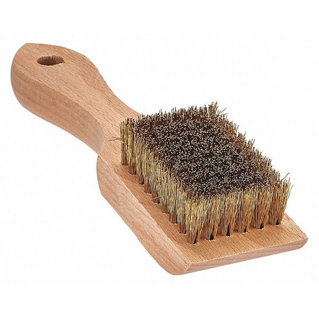 Brush, Brass, Small, Wood Handle, 4-1/4 in L Handle, 2-1/2 in L Brush, Hardwood MPN:00500