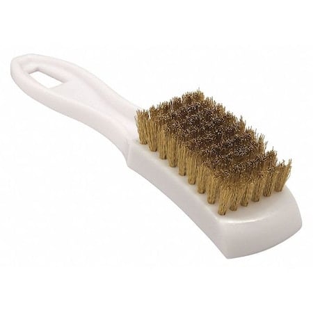 Brush, Brass Small, Plastic Handle, 4-3/4 in L Handle, 2-1/2 in L Brush, Plastic MPN:00504