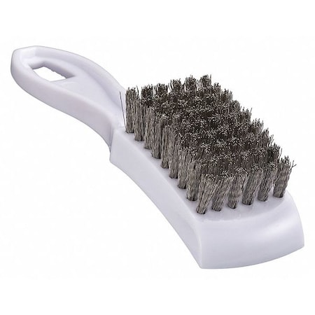 Brush, Stainless, Plastic Handle, 4-3/4 in L Handle, 2-1/2 in L Brush, Plastic MPN:00506