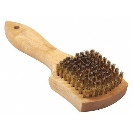 Brush, Large, Wood Handle, .008 Brass, 5-7/8 in L Handle, 3 in L Brush, Hardwood MPN:00510