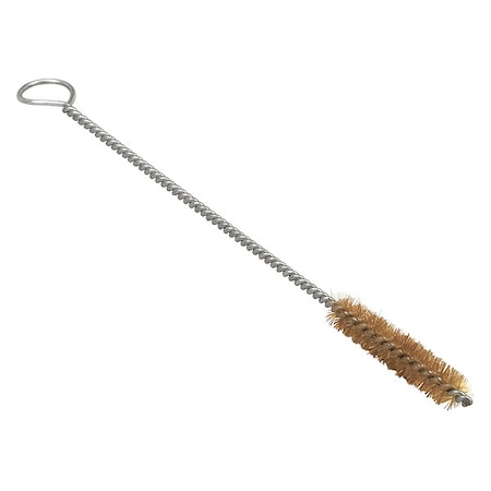 Tube and Pipe Brush, 5 in L Handle, 1 in L Brush, Tan, Brass, 6 in L Overall, 12 PK MPN:05002