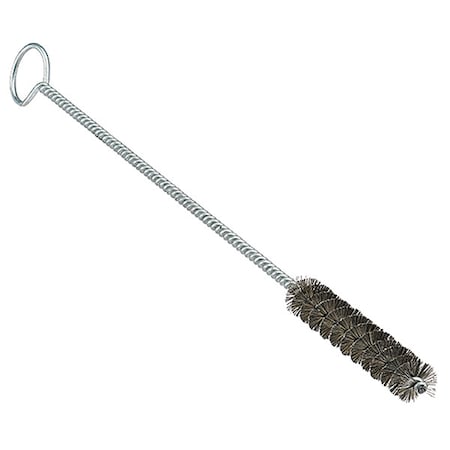 Tube and Pipe Brush, 6 1/2 in L Handle, 2 1/2 in L Brush, Silver, Steel, 9 in L Overall, 12 PK MPN:05095
