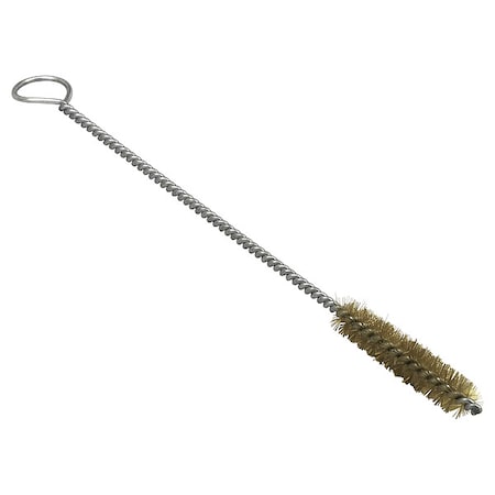 Tube and Pipe Brush, 7 in L Handle, 3 in L Brush, Tan, Brass, 10 in L Overall, 12 PK MPN:05147