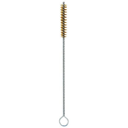 Tube and Pipe Brush, 16 in L Handle, 2 in L Brush, Tan, Brass, 18 in L Overall, 12 PK MPN:05462