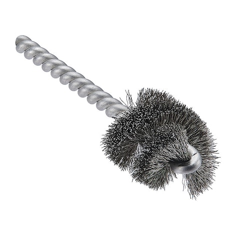 Fitting Brush, 3 1/4 in L Handle, 1 in L Brush, Silver, Stainless steel, 3 1/2 in L Overall MPN:06391