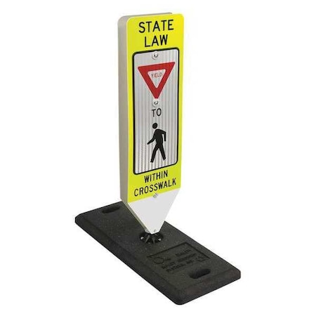In-Street Crosswalk Sign, Yield, with rubber base MPN:1636-00010