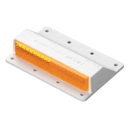 Pavement Marker, Plastic, 3 7/16 in Length, 4 in Width, 3/4 in Height, Amber, Adhesive Pad MPN:CM-1A