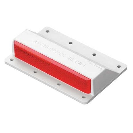Raised Curb Marker, Plastic, 3 7/16 in Length, 4 in Width, 3/4 in Height, Red/White/Amber MPN:CM-1R