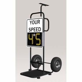SafePace® SP100 Radar Sign 4 Cell Battery Power with Dolly White Sign 128876 128876