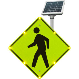 2180-00232 BlinkerSign® Flashing LED Pedestrian Crossing Sign W11-2 36