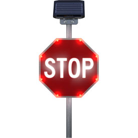 LegendViz® STOP BlinkerSign with 8 Red Perimeter Flashing LED's 36