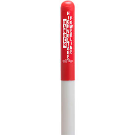 114602A Round Dome Utility Electric Marker White Pole 66