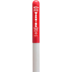 114604C Round Dome Utility Electric Marker White Pole 78