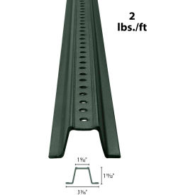 054-00006 U-Channel Sign Post 12'L 2 lbs./ft. Green 054-00006