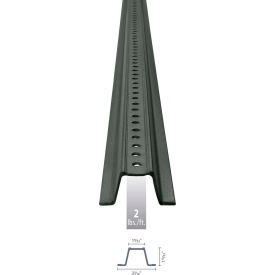 U-Channel Sign Post 7'L 2 lbs./ft. Green Post with Holes Top to Bottom 054-00016
