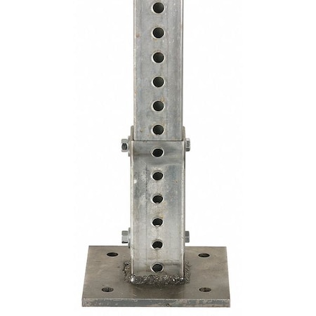 Anchor for Square Post, Square, Galvanized steel Silver, 6 in L, 6