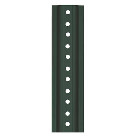 Sign Post, U-Channel, Steel, Pre-Punched, 30 Mounting Holes, 6 ft. Length, 2 1/4 Width, Green MPN:054-00013