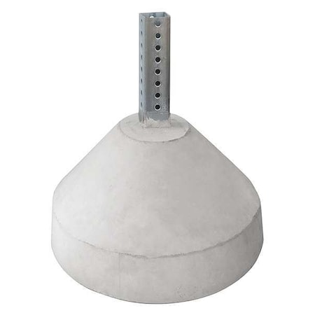 Concrete Base with Square Post Sleeve, Square, Concrete, Steel Silver, Galvanized, 20
