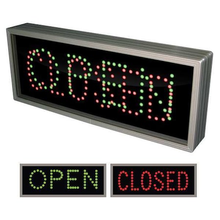 LED Parking Sign, Open/Closed, Green or Red/Black, 18