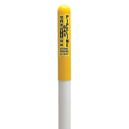 Utility Dome Marker, Round, Thermoplastic Polymer Yellow/White, 66