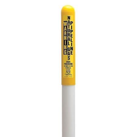 Utility Dome Marker, Round, Thermoplastic Polymer Yellow/White, 66