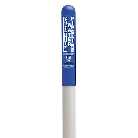 Utility Dome Marker, Round, Thermoplastic Polymer Blue/White, 66