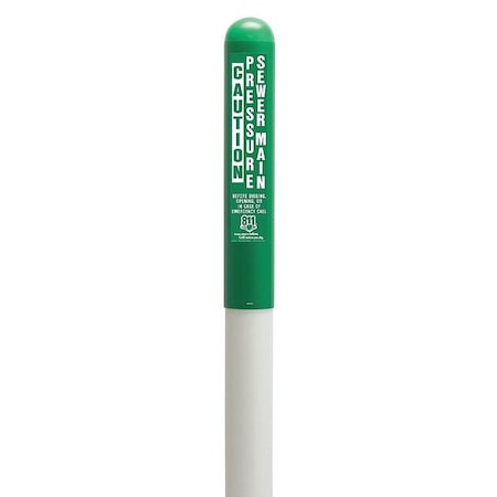 Utility Dome Marker, Round, Thermoplastic Polymer Green/White, 66