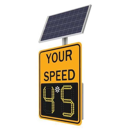 LEDRadarSpeedDisplaySign, Yellow, Solar MPN:126998