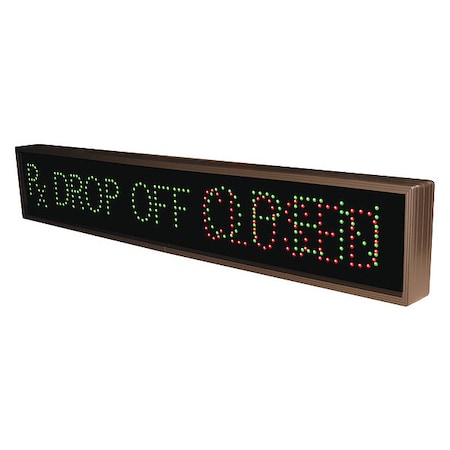 Custom Backlit Sign, RX Drop Off Open/Closed, Green/Black, 42 in W, 7 in H MPN:132490