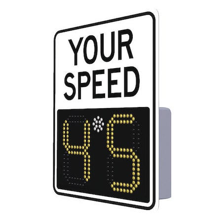 LEDRadarSpeedDisplaySign, White, Solar MPN:138840