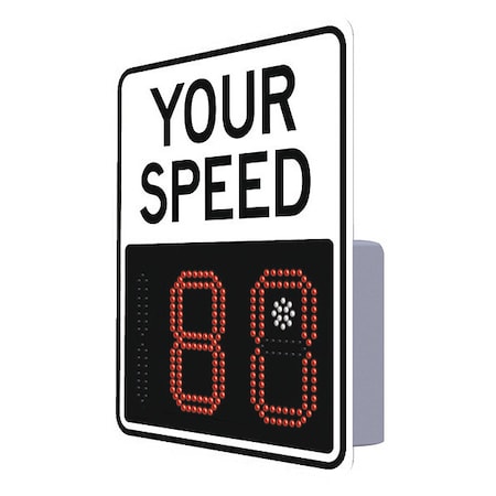 LEDRadarSpeedDisplaySign, White, Solar MPN:138890
