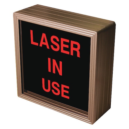 Custom Backlit Sign, Laser In Use, Red/Black, 7 in W, 7 in H MPN:140061
