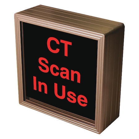 Custom Backlit Sign, CT Scan In Use, Red/Black, 7 in W, 7 in H MPN:140065