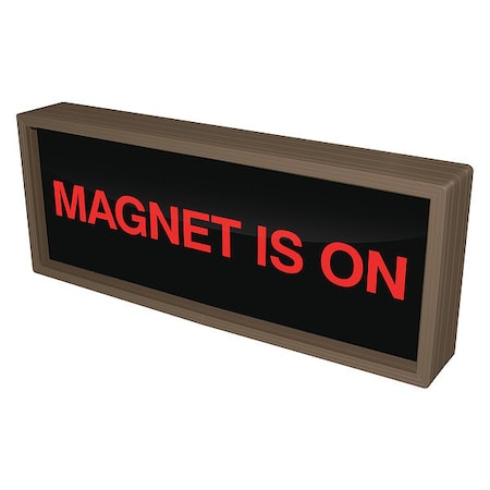 Custom Backlit Sign, Magnet Is On, Red/Black, 18 in W, 7 in H MPN:140067