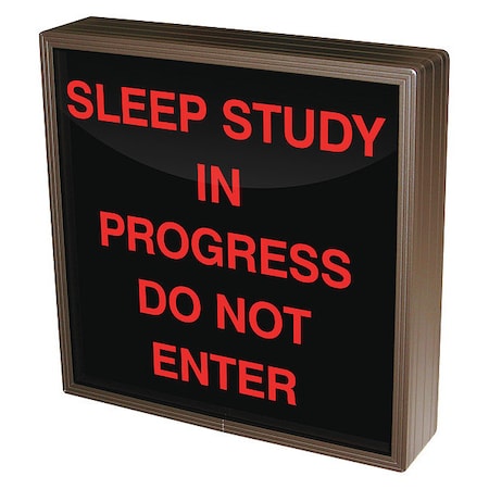 Custom Backlit Sign, Sleep Study In Progress Do Not Enter, Red/Black, 12 in W, 12 in H MPN:140070