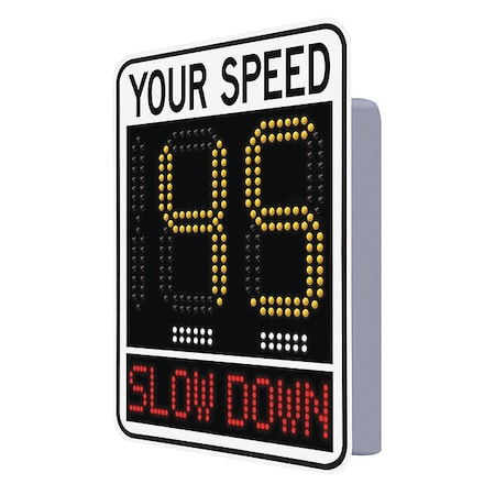 LEDRadarSpeedDisplaySign, White, Hardwire MPN:140093