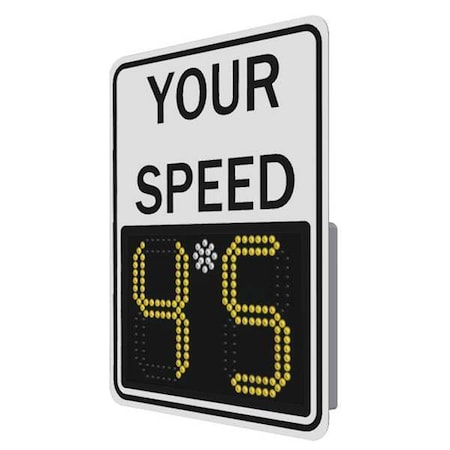 LEDRadarSpeedDisplaySign, White, Battery MPN:1485-00067