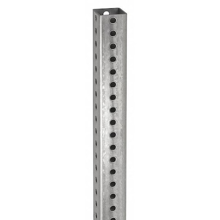 Sign Post, Square, Galvanized steel Silver, Galvanized, 12 ft. L, 2