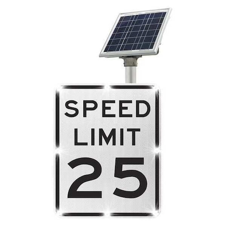 Blinkersign, R2-1, 24inx30in, Speed Limit 25, DG3 White, Solar MPN:2180-00285-25