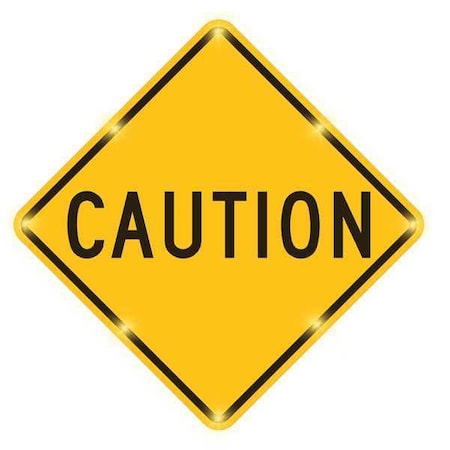 LED Traffic Sign, caution, Black/Yellow, 30