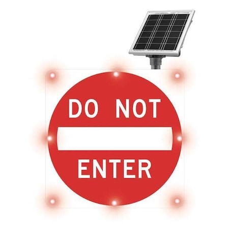 LED Traffic Sign, Do Not Enter, White/Red, 30