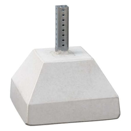 Concrete Base with Square Post Sleeve, Square, Concrete, Steel Silver, Galvanized, 20