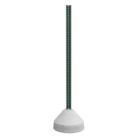 125 Pound Concrete Base with U-Channel Post, U-Channel, Concrete, Steel Green, Powder Coated MPN:373-00920