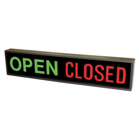 LED Backlit Blankout Parking Sign, Open/Closed, Green or Red/Black, 34
